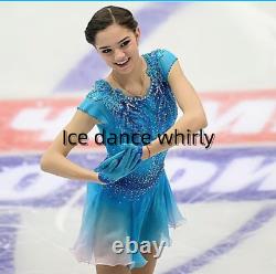 1075 Ice Figure Skating Dress Girls Women Long Sleeved Figure Skating Dresses