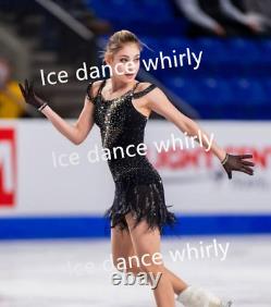 1082 Ice Figure Skating Dress Girls Women Long Sleeve Figure Skating Dresses