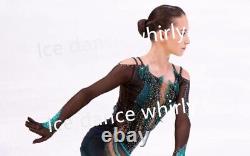 1083 Ice Figure Skating Dress Girls Women Long Sleeve Figure Skating Dresses