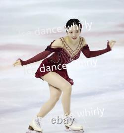 1085 Ice Figure Skating Dress Girls Women Long Sleeve Figure Skating Dresses