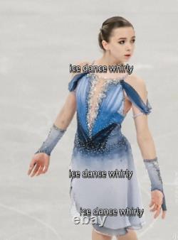 1089 Ice Figure Skating Dress Girls Women Long Sleeve Figure Skating Dresses