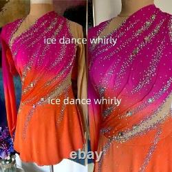 1344 Ice Figure Skating Dresses Custom Girl Competition Skating Dress Girls Blue