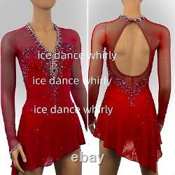 652 Figure Skating Dress Customized Competition Ice Skating Skirt for Girl Women