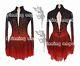 Ice Figure Skating Dress Competition Skating Dress Custom black red dyeing