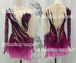 Ice Figure Skating Dress/Dance/Baton Twirling costume Custome pink dyeing