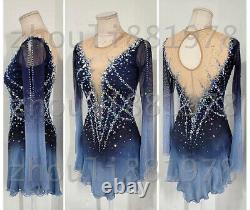 Ice Figure Skating Dress Figure skaitng Dress For Competition Blue dyeing