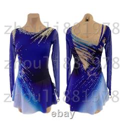 Ice Figure Skating Dress Figure skaitng Dress For Competition blue dyeing