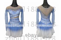 Ice Figure Skating Dress Figure skaitng Dress For Competition blue dyeing