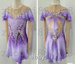Ice Figure Skating Dress Figure skaitng Dress For Competition purple dyeing