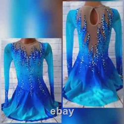 Ice figure skating dress for women's long sleeved competition performance