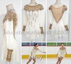 White Ice Figure Skating Dress /Rhythmic Gymnastics /Tap Twirling Costume